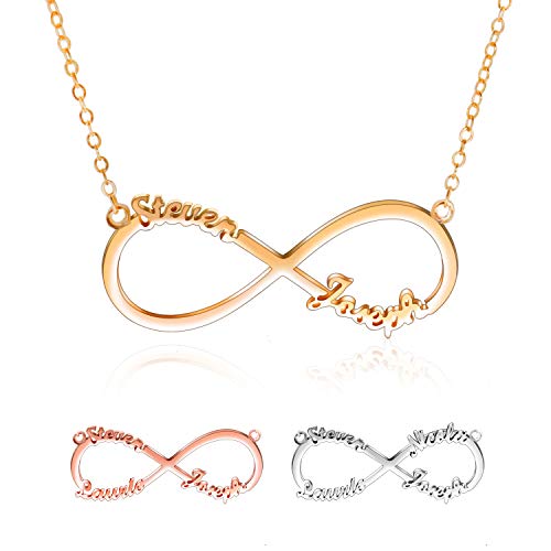 Collar con Nombre Personalizado - Collar Infinito Plata 925 Mejores Amigas Collares- Collares Mujer...
