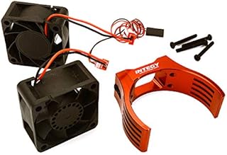 Integy RC Model C28852RED Billet Machined Motor Heatsink & Cooling Fans for Losi 1/5 Desert Buggy XL-E