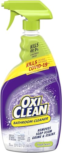 OxiClean Bathroom Cleaner, Shower, Tub & Tile I Powered by OxiClean Stainfighters I 32oz Pack of 1