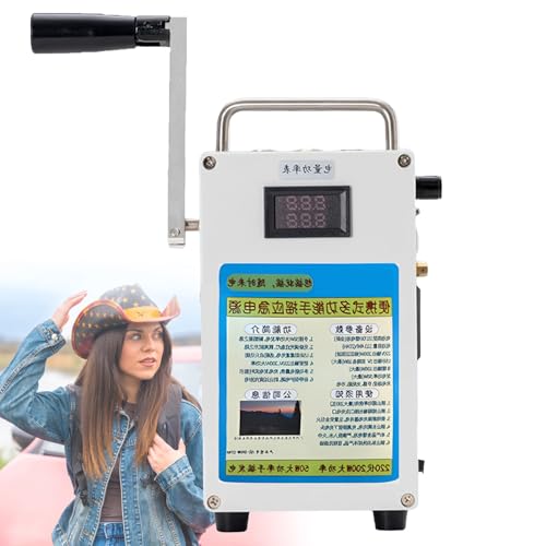 SHEUAO Generatore di Corrente Portatile,50w Generatore A Manovella,27000MAH Portatile Generatore di Ricarica di Emergenza,per attività All'aperto, Campeggio, Comunicazione di Emergenza