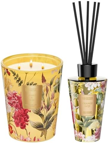 M&SENSE Orange Goji 2-Piece Bundle: Slow Burning Soy Candle + Non-Toxic Reed Diffuser, Aromatherapy for Winter Home Relaxation image 2