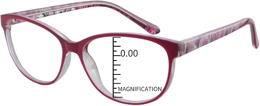 ProEyes Scorpio, Progressive Multifocal Blue Light Blocking Readers, Anti-Reflective Resin Lens, 0 Power on Top Lens Red, 1.00 x