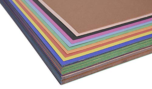 School Smart Railroad Board, 4-Ply, 22 X 28 Inches, Assorted Colors, 100 Boards - 1485740 #TOP1