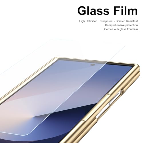 Coque de téléphone compatible avec Samsung Galaxy Z Fold 7 dorée rigide - 7