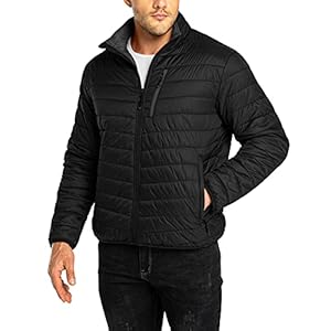 33,000ft Mens Winter Lightweight Jacket Warm Short Packable Puffer Jacket Transitional Padded Down Jacket Quilted Jacket for Men Lined for Hiking Travelling