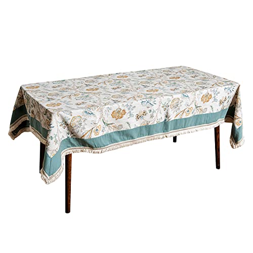 Tapis De Pique-Nique Tapis De Camping Couverture Pique Nique Nappe Bleue À Bords Frangés En Polyester Et Lin Mélangés Imperméable Sans Lavage Facile D'Entretien Nappe De Salon Nappe De Table Basse,Nap Cover