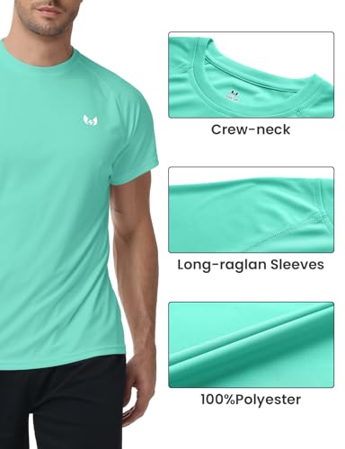 Image of Corna Men's Short Sleeve T-Shirts, Lightweight Men's Workout Shirt, UPF 50+ Sun Protection Athletic Dry Fit Shirts for Men