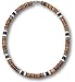 Native Treasure - Tiger Brown Coco 2 Black Coco 2 White Clam Heishe Puka Shell Surfer Necklace - 8mm (5/16")