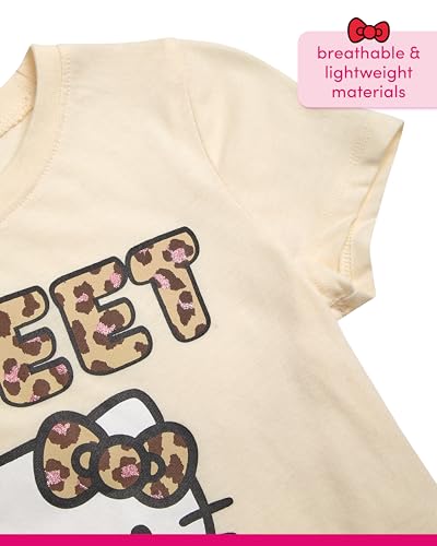 Image of Hello Kitty Girls Shirts - Short Sleeve Cute Casual Crewneck Graphic Tees Shirts for Girls Tops T-Shirt (Sizes: 4-12),