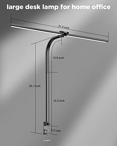 GGISUI Double Head LED Desk Lamp, Architect Desk Lamps for Home Office, 24W Brightest Workbench Office Lighting-5 Color Modes and 5 Dimmable Eye Protection Modern Desk Lamp for Monitor Studio Reading