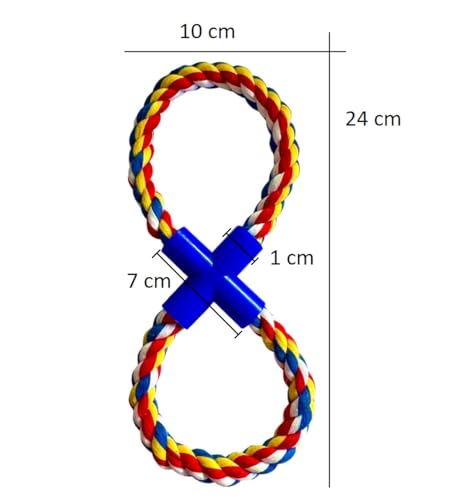 Brinquedo Corda Mordedor Pet Osso Infinito Para Cães Cachorro Corda Pet Dental (Azul - 8)