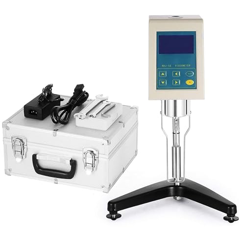 HLGKBY Viscosímetros de Laboratorio, medidor de viscosidad con 4 rotores, viscosímetro rotatorio Digital 1-100.000 mPa.S, Error de medición ±2%, para Pinturas, revestimientos, Adhesivos, Grasas