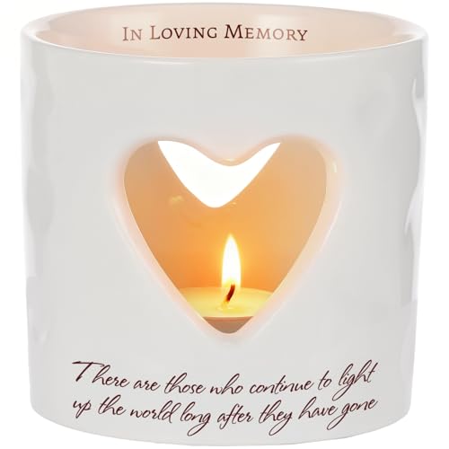 Ceramic Bereavement Votive Candle Holders Gifts (with 10 Tealight Candles)