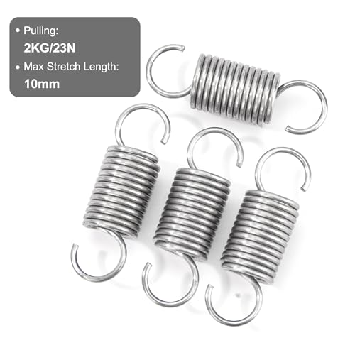 GUNGY Zugfedern mit Haken Edelstahl Zugfeder Spannfeder 30mm Außendurchmesser 10mm Drahtdurchmesser 1,1 mm Maximale Zugkraft 2,37kg 1,1x10x30mm 4 Stück