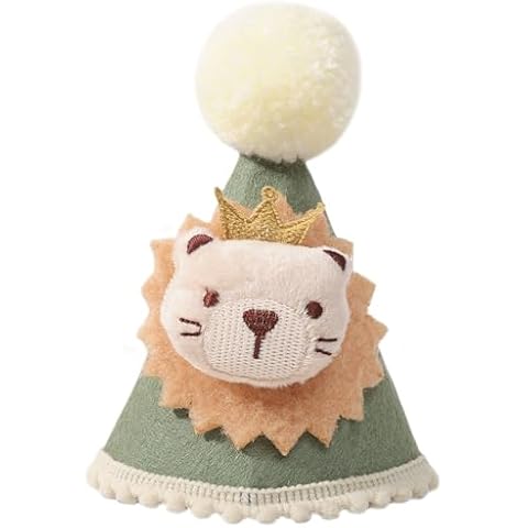 TERJIO Lion King Birthday Hat - Wild One Birthday Party Decorations,Forest Lion Crown,Jungle Safari Party Decor,Boy Lion King Birthday Hat Outfit. Cover