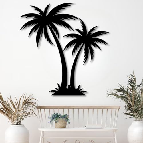 rumloch Metal Palm Tree Wall Decor,Large Tropical Palm Tree Outdoor Wall Art for Living Room,Outdoor...
