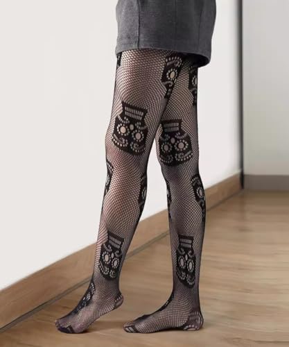 Image of Womens Halloween Stockings Skull Fishnet Tights Spider Web Fishnets