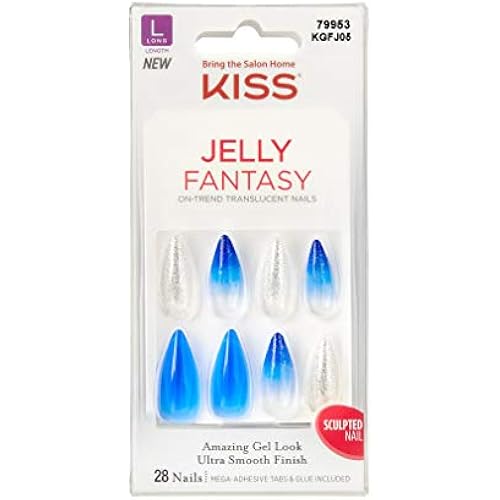 KISS Jelly Fantasy Translucent Nails Amazing Gel Look Ultra Smooth Finish Sculpted Nail - (KGFJ05)