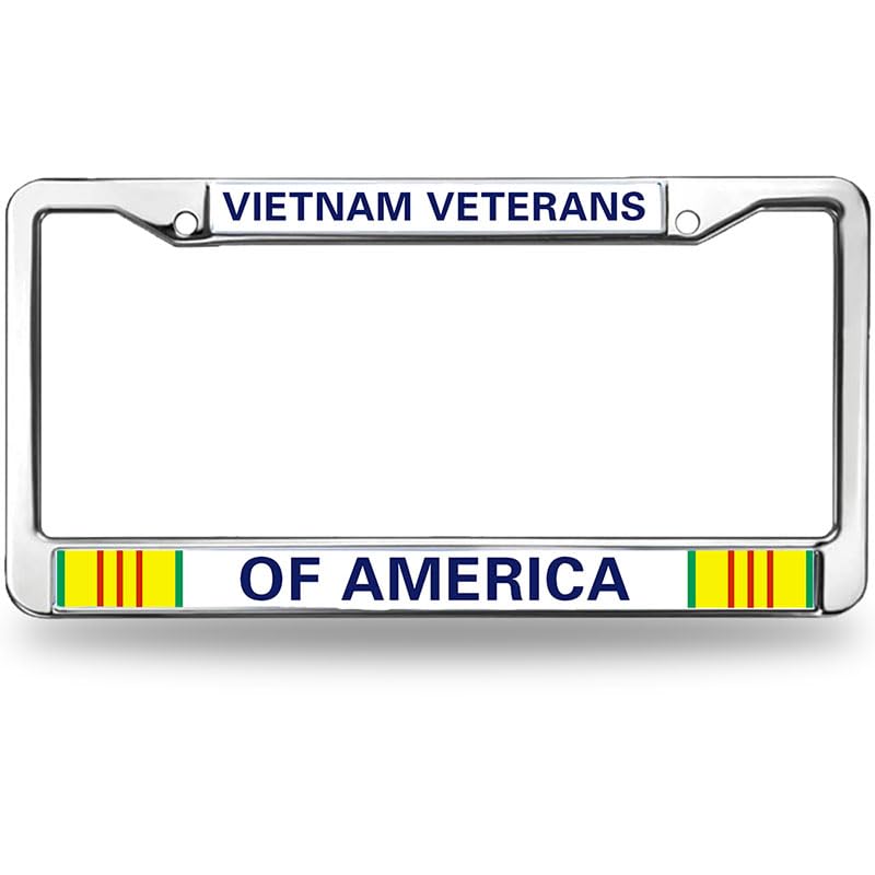 Image of Vietnam Veteran of America Metal License Plate Frame USA Army Veteran License Plate Frame for Thanksgiving