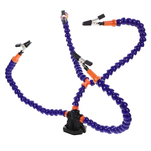 Image of PENIKOKO Third Hand Welding Stand with Flexible Arms and Pcb Soldering Clamp, Adjustable Welder Station for Electronic Repair and Soldering Maintenance, Blue