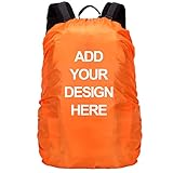 Muka Personalized Design Backpack Rain Cover Ultralight Pack Covers for Outdoor Activities (with Storage Bag)-Orange-L