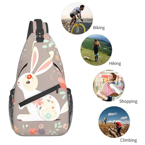 Bolso Cruzado Hombre con Diseño Floral y Conejo de Pascua miniatura 6
