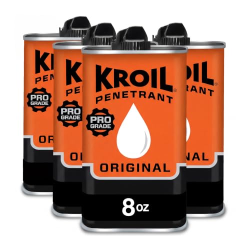 Kroil Original Penetrant - Rust Penetrating Lubricant - Corrosion Inhibitor Oil for Chains, Hinges &amp; Stuck Metal Parts - Home &amp; Industrial Use - Drip Can - 8 oz - 4 Pack (AZKL081C4)