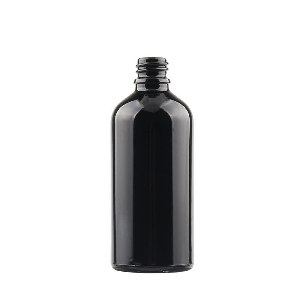 12 Stück 100 ml Leere Glanz Schwarz glasflasche Tropfflasche Pipettenflaschen mit Glaspipette, 100ml Glasflasche mit Tropfpipette mit Gold Schraubverschluss für ätherische Öle, Parfüm Öle