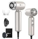 slopehill Dual Voltage Travel Mini Hair Dryer, Lightweight Ionic Blow Dryer, Professional Fast Drying, Compact Portabe Quiet Hairdryer with Magnetic Diffuser for Women, International European 100-240V