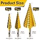 Spiralnut Stufenbohrer Set 3Pcs HSS Stufenbohrer Bohrersets Kegelbohrer Konusbohrer Metallbohrer Bohrer Satz Für Metall, Messing, Holz 4-12mm/4-20mm/4-32mm