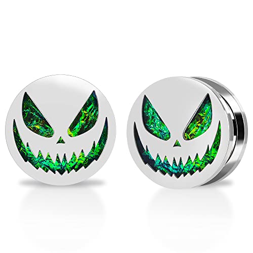 TBOSEN 1 par de dilatadores de acero inoxidable en forma de corazón para trompeta, dilatador, piercing de acero inoxidable, regalo de moda 0 g-1 pulgada en 8 mm - 25 mm, 0g(8mm)