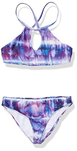 Image of Splendid Girls' Crisscross High Neck Bikini Top & Retro Bottom Swimsuit Set