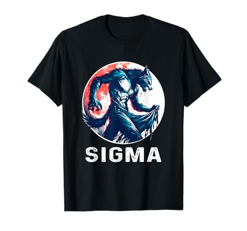Sigma Meme Shirts - Maglietta ironica con scritta divertente Sigma Wolf Meme Maglietta