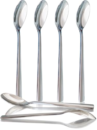 Image of NobleEgg Egg Spoons for Soft Boiled Eggs, Coffee, Desserts | 18 /8 Stainless Steel | 5.5 inches | Set of 6