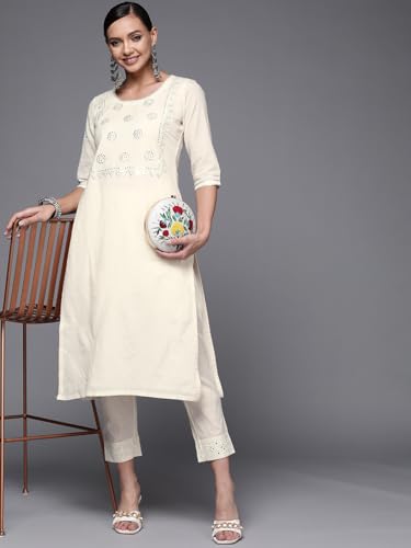 Image of Libas Womens Yoke Design Cotton Straight Kurta for Women Suit