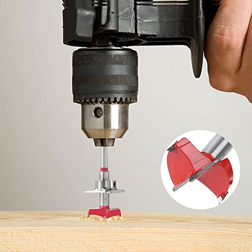 Neikafan Juego de 1 Broca de Bisagra con Bisagras Juego de Brocas de Bisagra de 35 mm Juego de brocas de Bisagra Forstner Ocultas con forma de L llaves para procesamiento de madera placas de montaje