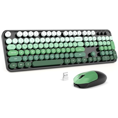 Teclado y mouse inalámbricos retro MOFII 2.4 GHz para PC y ventanas