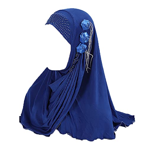 Women Floral Muslim Hijab Ice Silk Islamic Long Turban Head Wrap Scarf Shawl Turban