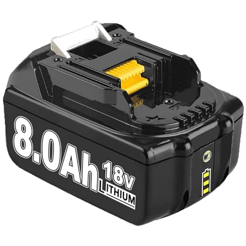 #VerdientProvisionen<br>8000mAh BL1860 Ersatzakku für makita akku 18v 8Ah Ersatzakku für makita akku BL1850 BL1850B BL1860 BL1860B BL1840B BL1840 BL1830 BL1835 BL1845 194204 5 LXT 400 Werkzeugakku mit LED (8 0 1)