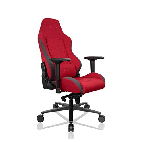 REKT ULTIM8 Chaise Gaming en Tissu Premium - Chaise de Bureau - Inclinable à 180 ° - Accoudoirs 4D - Coussin Ajustable pour La Nuque - Coussin Lombaire - Etoile en Aluminium ADC12 (Rouge)