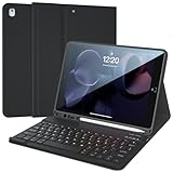 iPad 9th Generation Case with Keyboard, 10.2 inch Slim Smart Case Built-in Pencil Holder Folio Stand Cover Detachable Bluetooth Keyboard for iPad Keyboard Case 9th/8th/7th and iPad Pro 10.5' (Black)