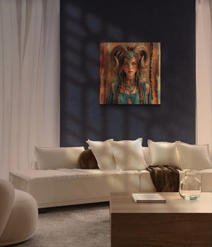 Tableau mural Femme Bélier en verre acrylique 70x120 cm de fabrication française