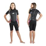 Osprey Kids Girls Origin 3 mm Shorty Summer Wetsuit, Black/Pink, M
