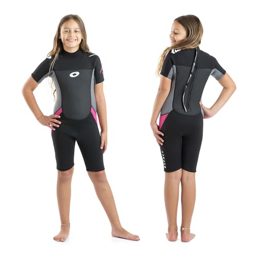 Osprey Girls' Osp G - Origin Shorty Wetsuit, Black Pink, M Short UK