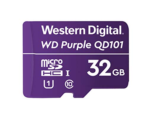 Western Digital SC QD101 Micro SD Card 32GB WD Purple Surveillance Camera WDD032G1P0C