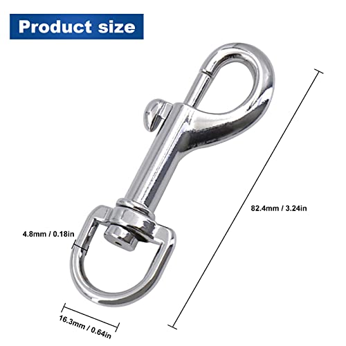 Karabinerhaken mit Drehgelenk, 3 Stück Robusten Schlüsselanhänger Karabiner für Hundeleine Stabil Abnehmbare Drehverschlüsse Schlüsselkarabiner, Multifunktion Schlüsselring