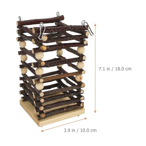 Alimentador para conejos con soporte de madera Toyvian para heno 3
