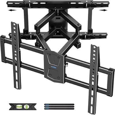 USX STAR Full Motion TV Wall Mount 24 inch Studs for Most 42-86 Inch TVs, Adjustable TV Wall Mount Swivel and Tilt, Loading 110 LBS, Max VESA 600x400mm, Fits 16", 18", 24" Studs