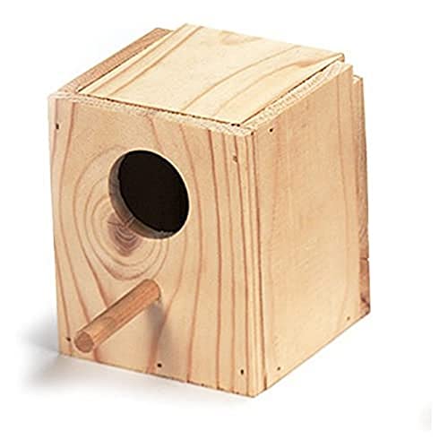Arquivet Nido de Madera para pájaros exóticos - Casa para pájaros - Nido cría para Aves Natural - 10 x 10 x 12 cm - Accesorios - Casitas de pájaros - Caja Nido
