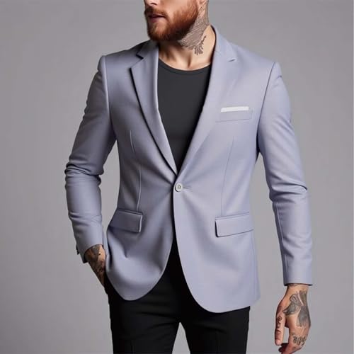 Men's Suit Blazer Business Casual Sport Coats Slim Fit One Button Lapel Suit Jackets for Wedding Party Prom Dinner2